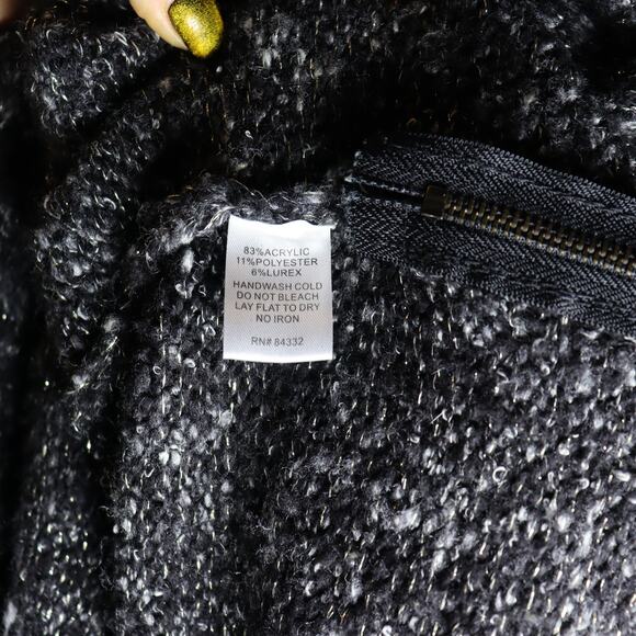 Two Sisters Lurex Knit Draped Open Front Cardigan Jacket Size S/M - Picture 4 of 4